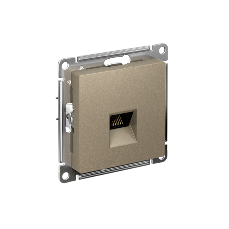 Розетка компьютерная AtlasDesign RJ45 кат.6A механизм шампань SE ATN000586