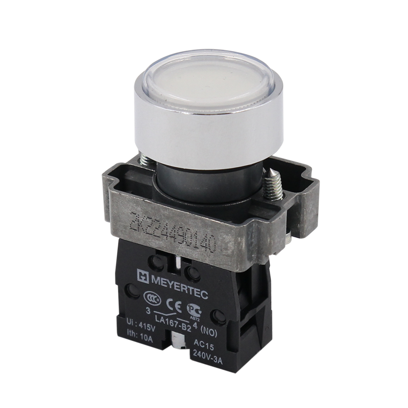 Кнопка плоская 1NO IP67 металл MTB2-BAF11 бел. ОВЕН 132645