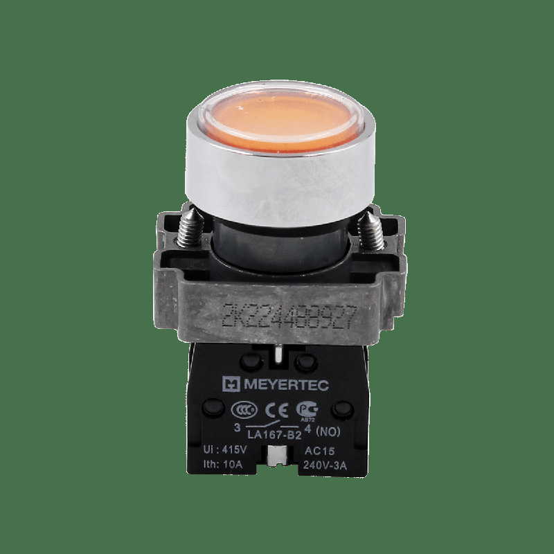 Кнопка плоская 1NO IP67 металл MTB2-BAF51 желт. ОВЕН 132648