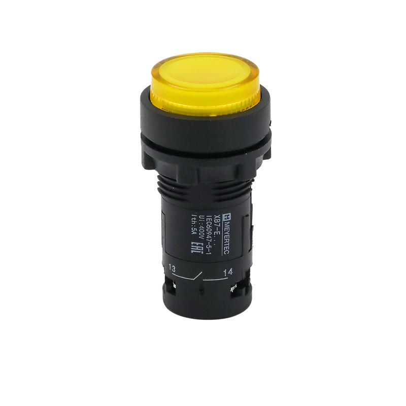 Кнопка выступающая с подсветкой 1NO 220В AC IP54 пластик MTB7-EW35616 желт. ОВЕН 132718