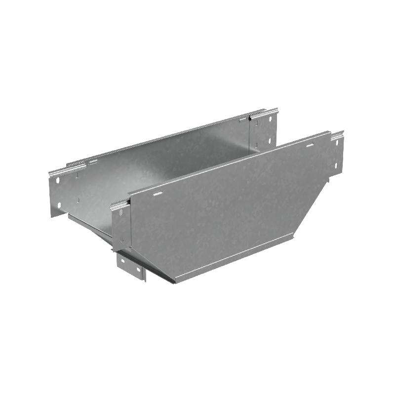 Ответвитель-переходник Т-образ. вертикал. с разворотом трассы на 90град. 100х150-300 сталь 1мм "ПЛЮС" (нижняя часть больше исходной) TDPVplus90-100-150-300 КМ PL3946