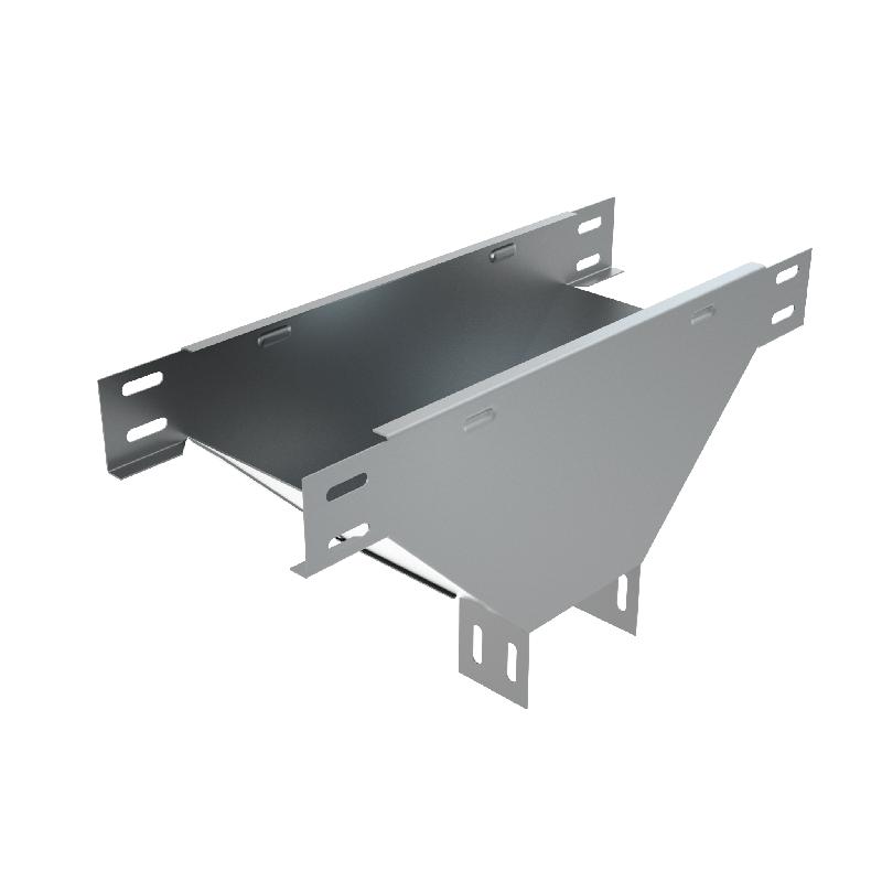 Ответвитель-переходник Т-образ. вертикал. с разворотом трассы на 90град. 50х150-50 сталь 1мм (нижняя часть меньше исходной) TDPS90-50-150-50 КМ LO16879