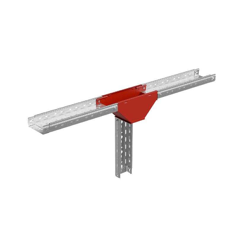 Ответвитель-переходник Т-образ. вертикал. с разворотом трассы на 90град. 50х600-100 сталь 1мм "ПЛЮС" (нижняя часть меньше исходной) TDPSplus90-50-600-100 КМ PL4072