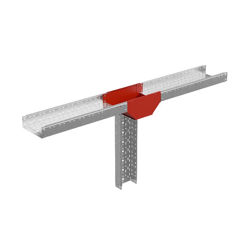 Ответвитель-переходник Т-образ. вертикал. с разворотом трассы на 90град. 80х300-200 сталь 1мм "ПЛЮС" (нижняя часть меньше исходной) TDPSplus90-80-300-200 HD КМ PL4161