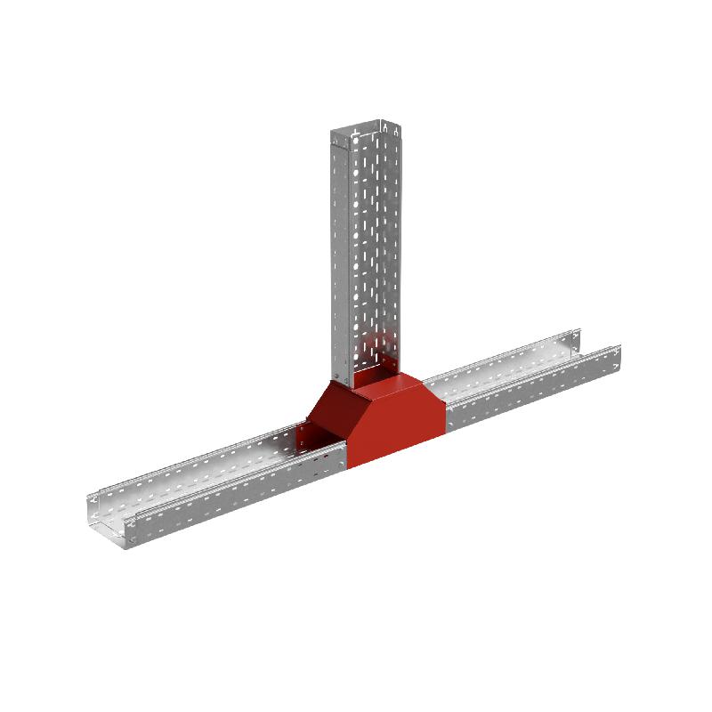 Отвод для лотка Т-образ. вертикал. вверх с разворотом трассы на 90град. 600х100 сталь 1мм "ПЛЮС" TDNplus90-100-600 КМ PL3689