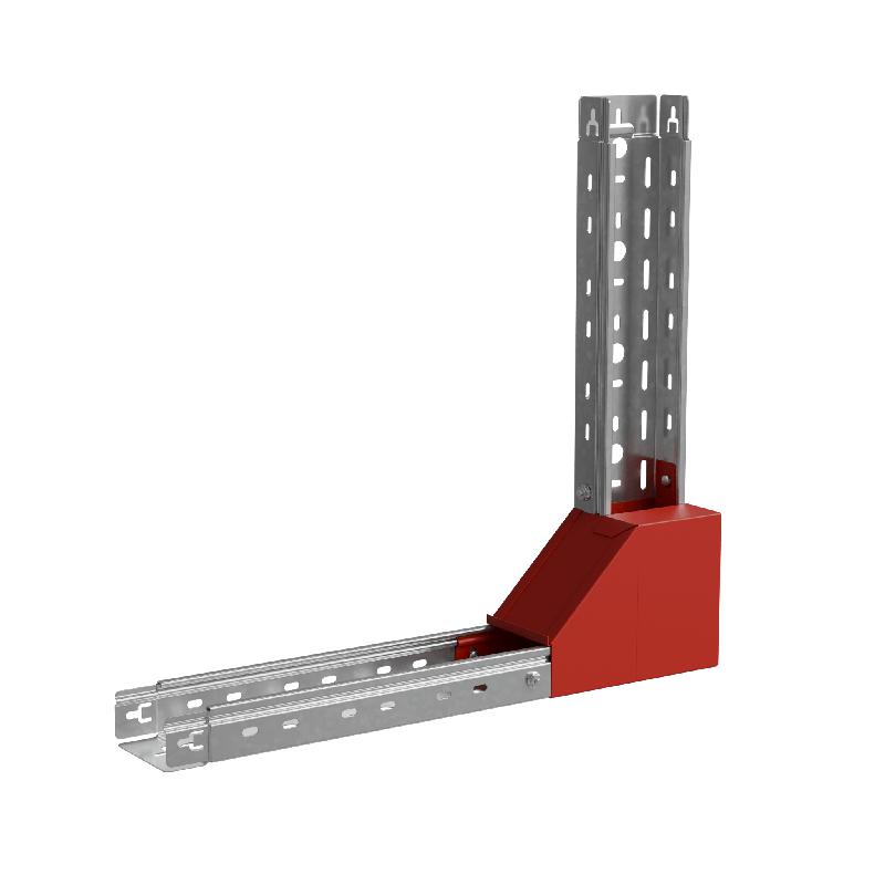 Угол для лотка вертикальный внутренний левый с разворотом трассы на 90град. 500х50 сталь 1мм "ПЛЮС" NLPDplus90-50-500-L КМ PL3843