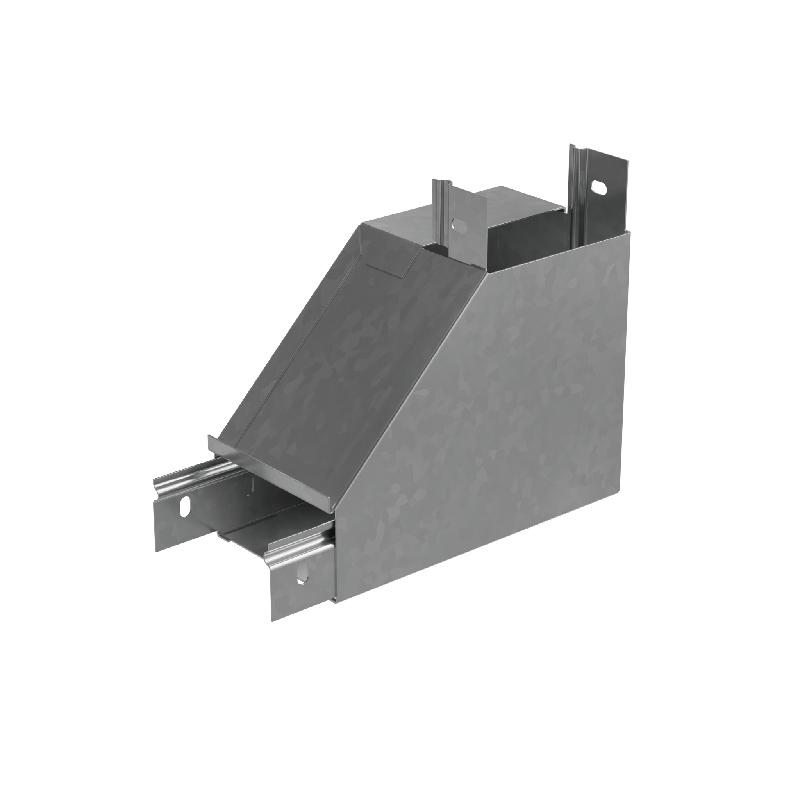 Угол для лотка вертикальный внутренний правый с разворотом трассы на 90град. 400х50 сталь 1мм "ПЛЮС" NLPDplus90-50-400-R КМ PL3824