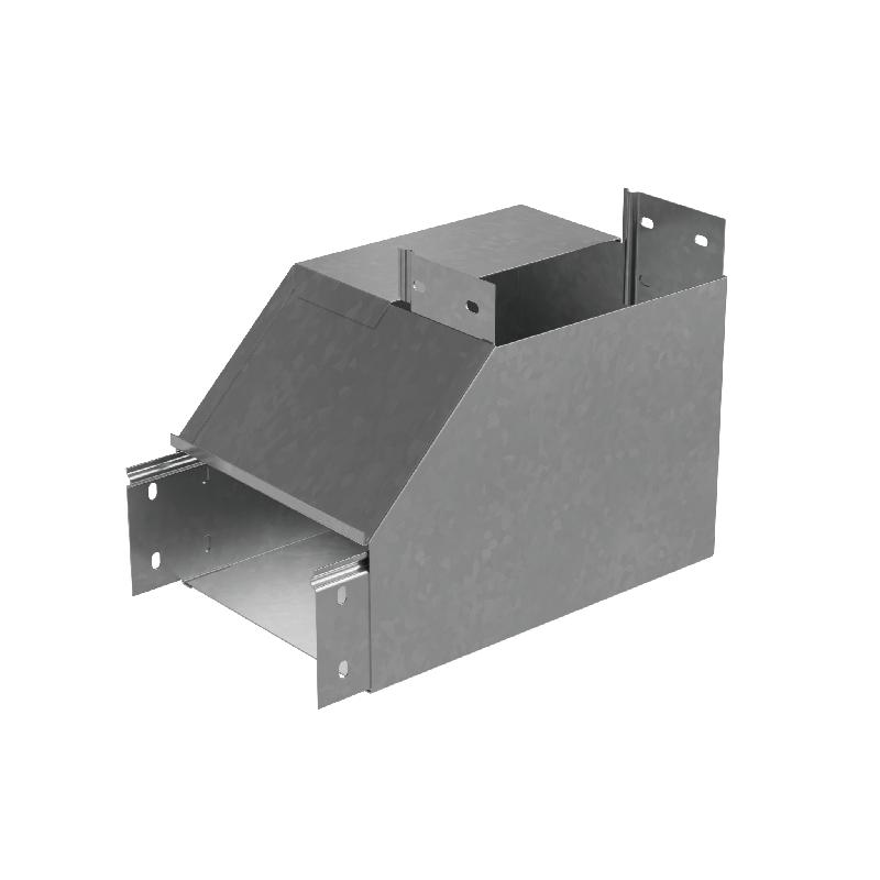 Угол для лотка вертикальный внутренний правый с разворотом трассы на 90град. 400х80 сталь 1мм "ПЛЮС" NLPDplus90-80-400-R HD КМ PL3869