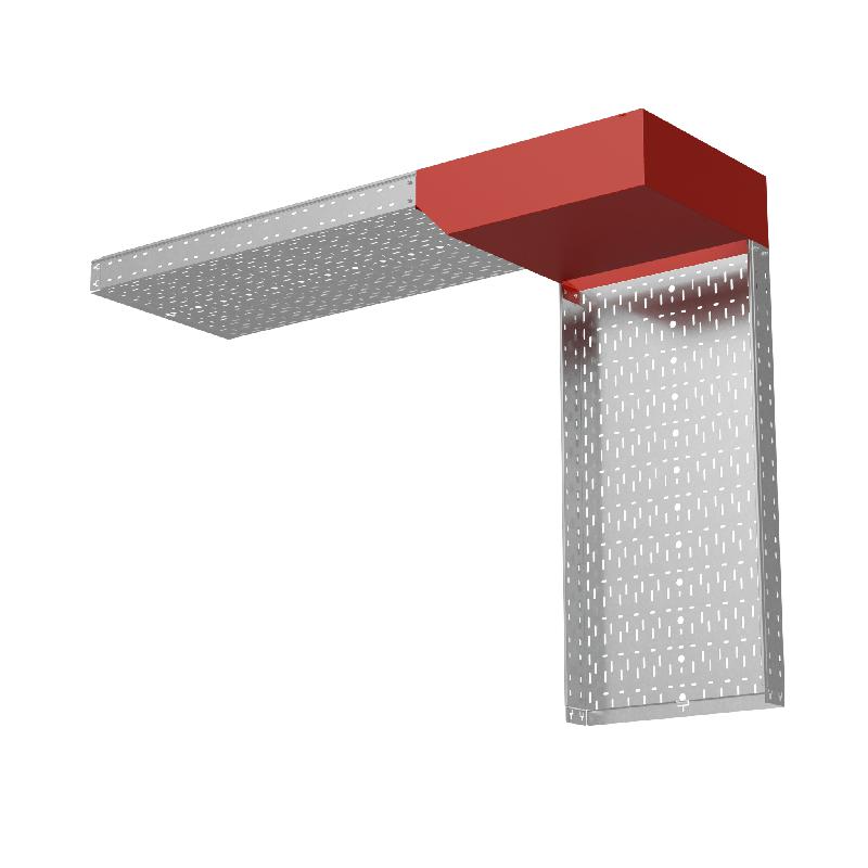 Угол для лотка вертикальный внешний левый с разворотом трассы на 90град. 600х100 сталь 1мм "ПЛЮС" VLPDplus90-100-600-L КМ PL3764