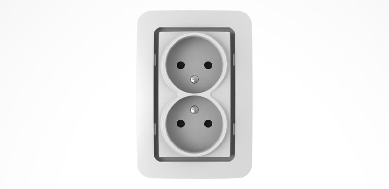 Розетка 2-м СП Lillium 10А без заземл. без вставки бел. Makel 71017