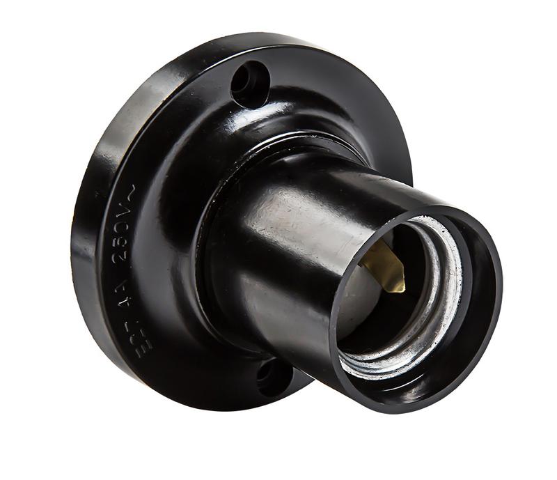 Патрон потолочный E27 Ф П-01 карболит. черн. IN HOME 4690612032238