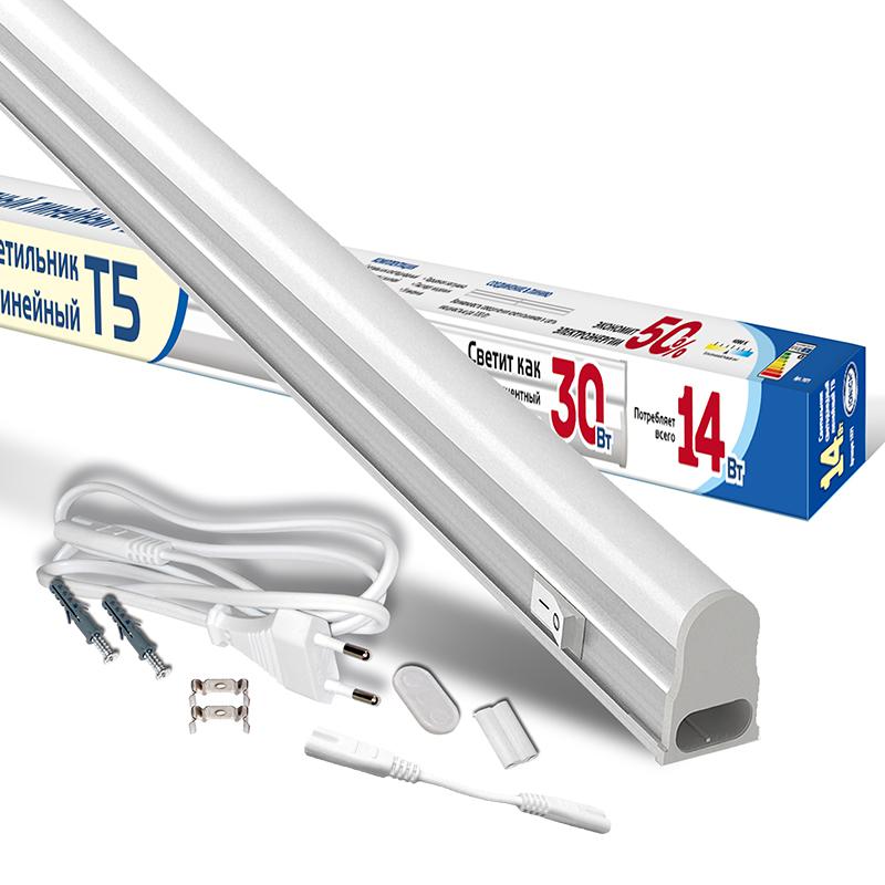 Светильник светодиодный ILED-СПБТ5-1200-14-1260-230-4-IP40 14Вт 4000К IP40 1260лм 230В 1200мм Т5 линейный IONICH 1571