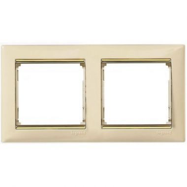 Рамка 2-м Valena горизонт. сл. кость/зол. штрих (DIY-упак.) IEK 695647