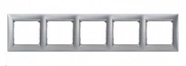 Рамка 5-м Valena горизонт. бел./серебр. штрих (DIY-упак.) IEK 694250