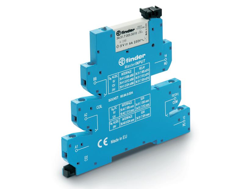 Модуль интерфейсный (сборка 34.51.7.060.5010 + 93.64.8.230) электромеханич. реле MasterINPUT 1CO 6А AgNi+Au 230-240В AC/DC IP20 винт. клеммы FINDER 394182305060