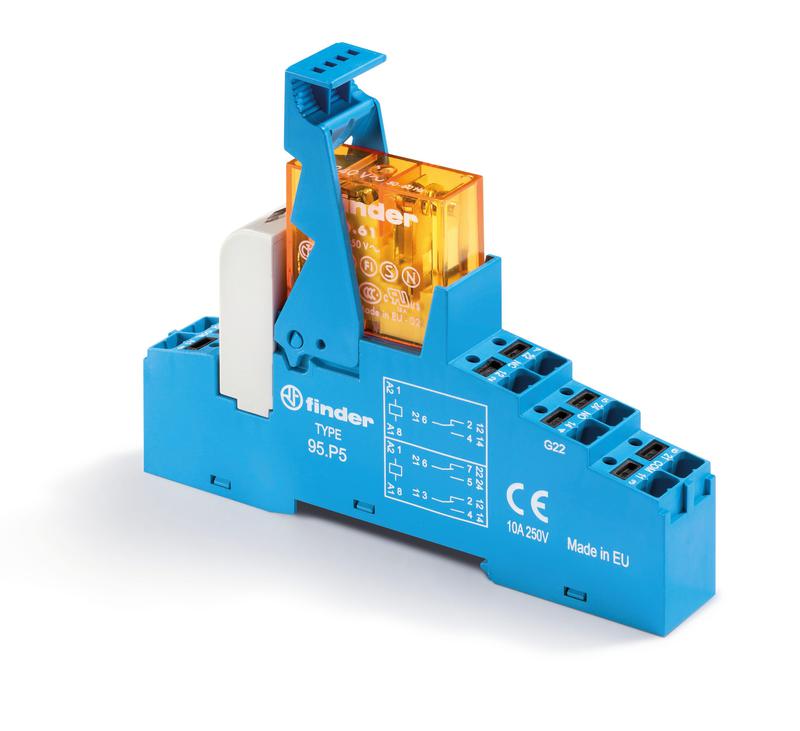 Модуль интерфейсный (сборка 40.61.8.110.0000 + 99.02.0.230.98 + 95.P5SMA) электромеханич. реле 1CO 16А AgCdO 110В AC IP20 безвинт. клеммы Push-in металлич. клипса LED + варистор FINDER 48P681100060SMA
