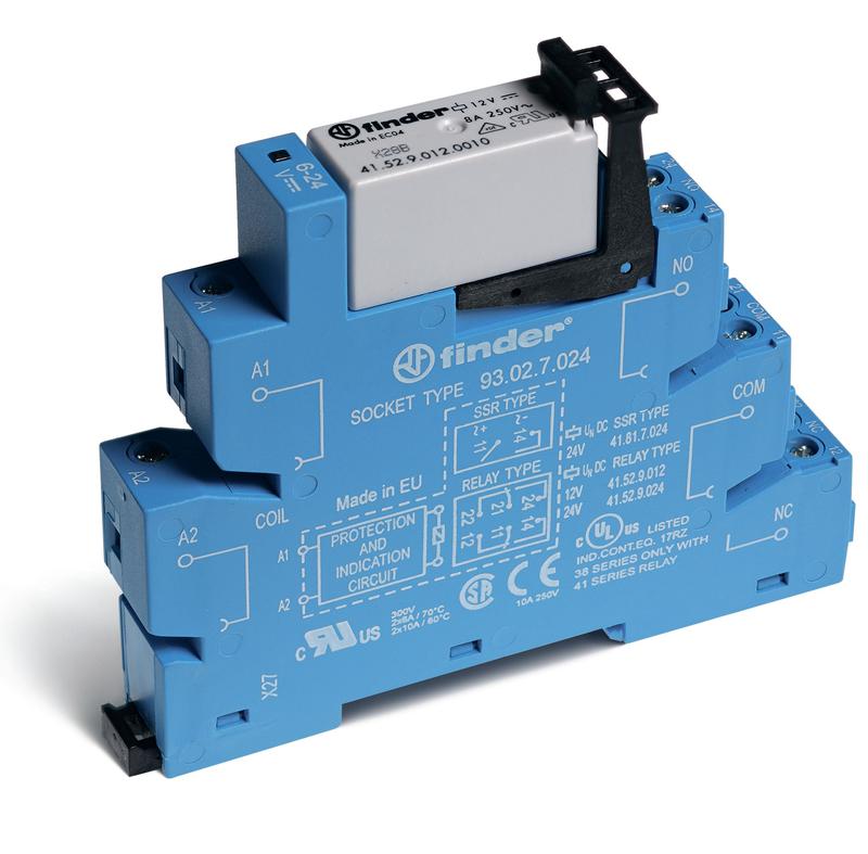 Модуль интерфейсный (сборка 41.52.9.060.0010 + 93.02.7.060) электромеханич. реле 2CO 8А AgNi 60В DC (чувствит.) IP20 винт. клеммы FINDER 385270600050
