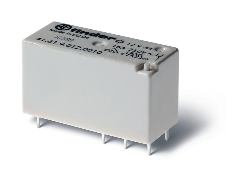 Реле миниатюрное низкопрофильн. электромеханич. монтаж на печатную плату выводы с шагом 5мм 1CO 16А AgNi 5В DC RTII FINDER 416190050010