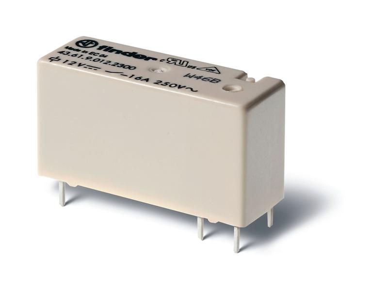 Реле миниатюрное низкопрофильн. электромеханич. монтаж на печатную плату выводы с шагом 5мм 1NO 16А AgCdO 48В DC RTII FINDER 436190482300