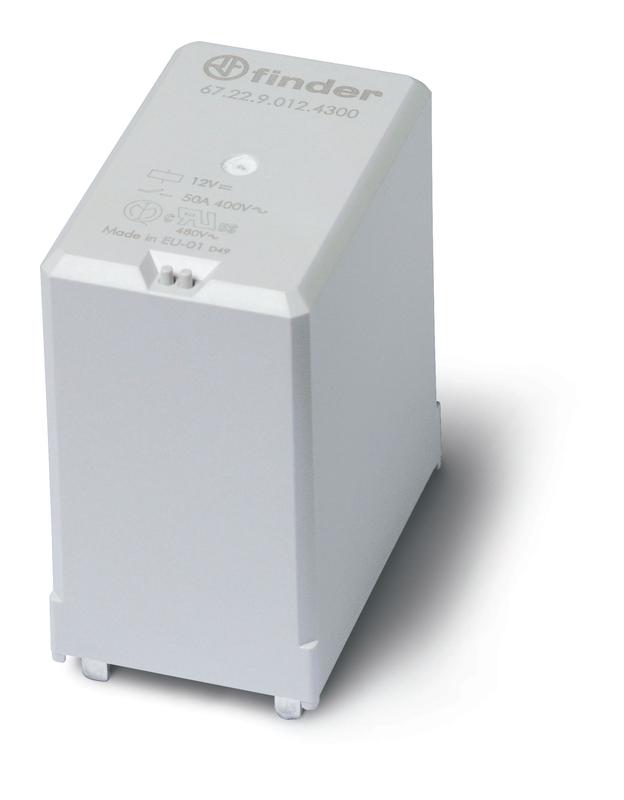 Реле силовое электромеханич. монтаж на печатную плату 2NO 50А AgNi (зазор >/=5.2мм) 24В DC RTII опции: нет FINDER 672290241500PAS