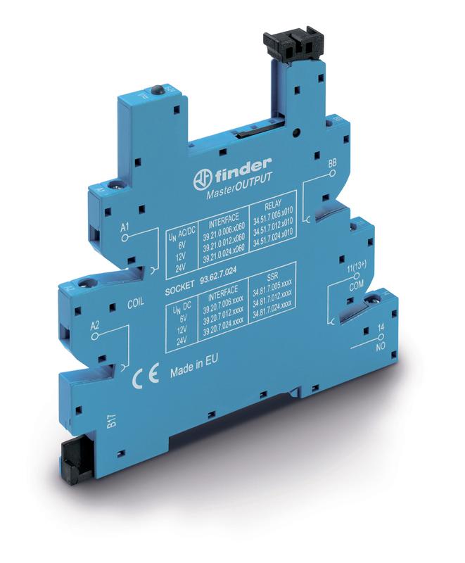 Розетка MasterOUTPUT с винт. клеммами (с зажимной клетью) для реле 34 серии 125В AC/DC в комплекте пластик. клипса опции: LED FINDER 93620125