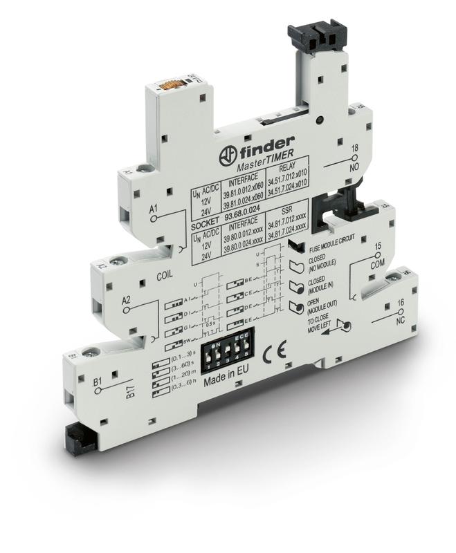 Розетка MasterTimer с безвинт. клеммами Push-in для реле 34 серии встроенный таймер мультифункциональный (AI DI GI SW BE CE DE EE) регулировка времени 0.1с…6ч 12-24В AC/DC в комплекте пластик. клипса опции: LED FINDER 93690024