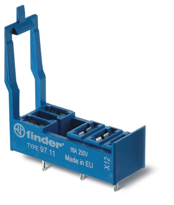 Розетка для монтажа на плате для реле 46.61 в комплекте пластик. клипса FINDER 97117