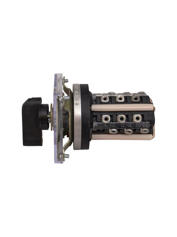 Переключатель ПМОВ-222222/I-Д61 У3 6.3А 380В с самовозвратом 45-0-4град. уст. с монтаж. стороны панели IP10 Электротехник ET522297