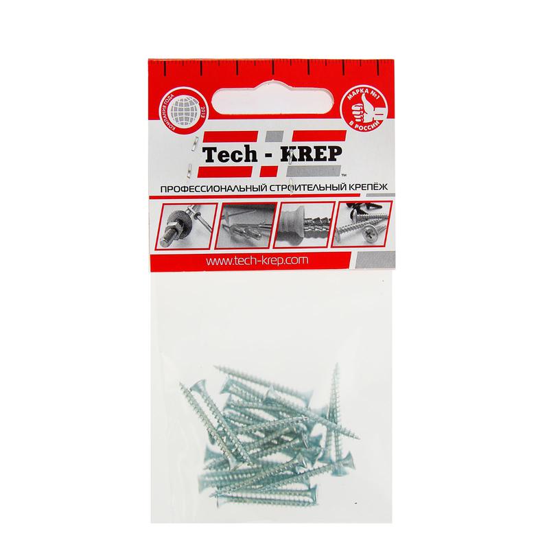 Шуруп универсальный 3.0х30 с потайной головкой цинк. (пакет) (уп.25шт) Tech-Krep/Zitar 102412