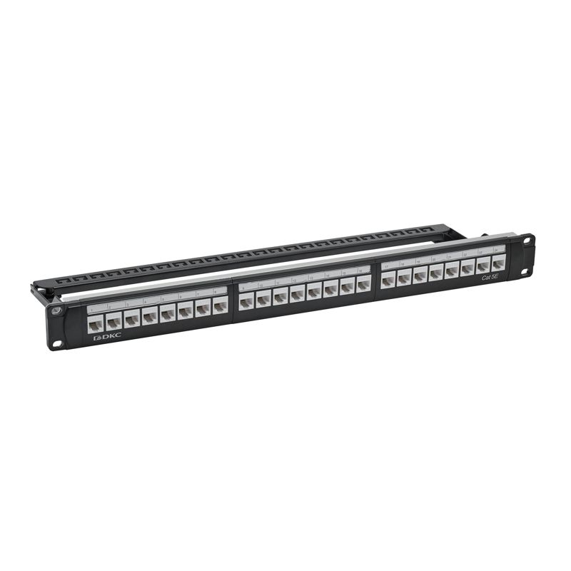 Патч-панель 19дюйм 1UCAT5E 24 модуля RJ45 неэкранированная DKC RN5PPU24
