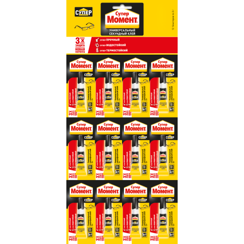 Клей "Супер Момент" 3г (блист.12 шт) Момент C0036305