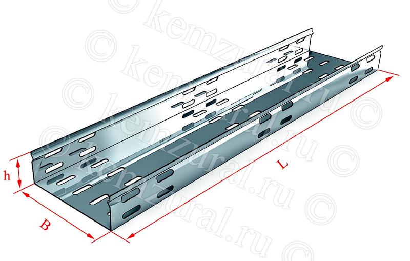 Лоток листовой замковый перфорир. 100х80 L3000 сталь 1мм ЛПМЗ100х80 цУТ1.5 гор. цинк КЭМЗ 237 100833 19