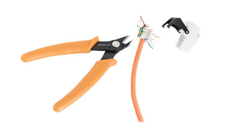 Кусачки боковые электромонтажные прецизионные для жил из мягких металлов толщиной до 1мм (не для стали) NIKOMAX NMC-222