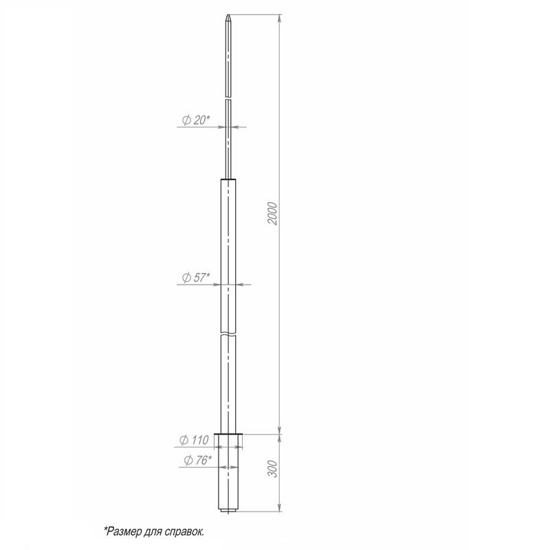 Молниеотвод 2м-К110/76 оцинк. Пересвет 00-003412
