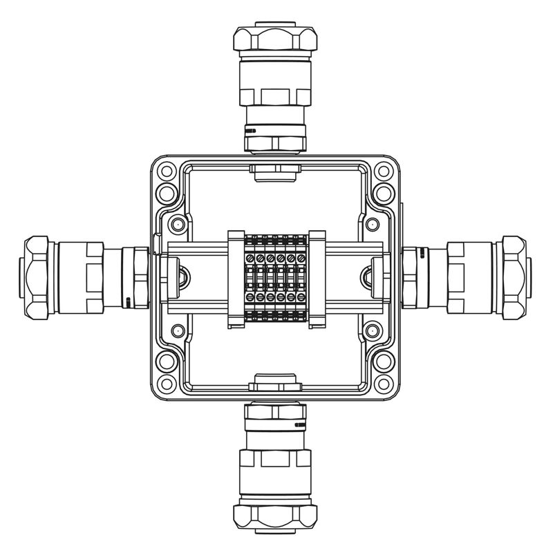 Корпус взрывозащищенный 120х120х90мм1Ex e IIC Т5 Gb / Ex tb IIIB T95град.C Db IP66 алюм. DKC 1201.121.20.012
