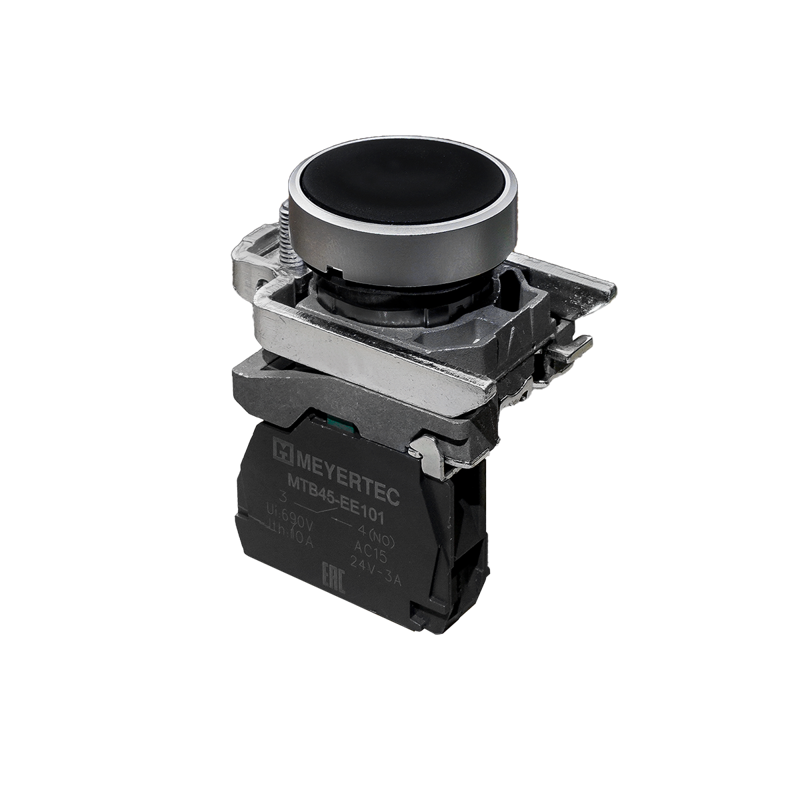 Кнопка плоская 1NO IP65 металл MTB4-BA21 черн. ОВЕН 137116