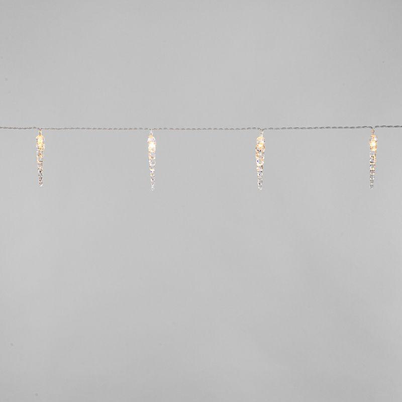 Гирлянда светодиодная "Сосульки" 1.5м 10LED тепл. бел. 0.1Вт IP20 провод ПВХ прозр. элементы питания 2хAA (не в компл.) Neon-Night 303-093