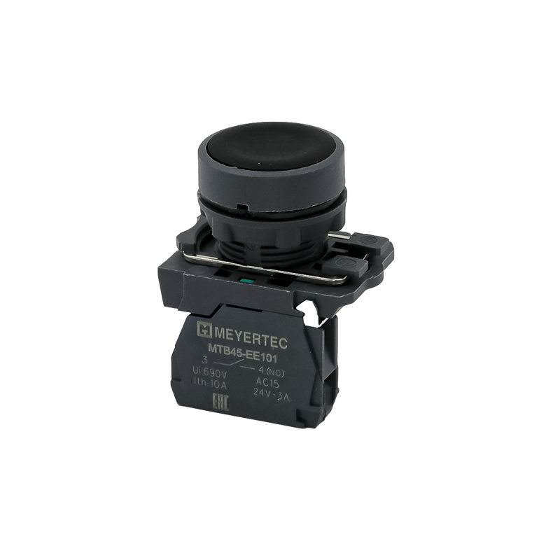 Кнопка плоская 1NO IP65 пластик MTB5-AA21 черн. ОВЕН 137225