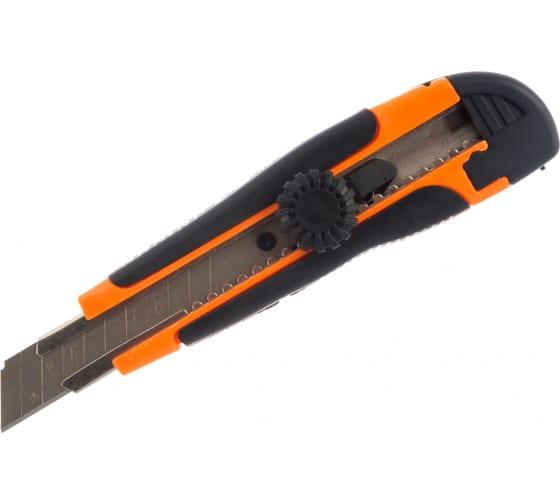 Нож с выдвижным лезвием 18мм двухкомпонентн. корпус винтовой фиксатор Вихрь 73/10/10/3