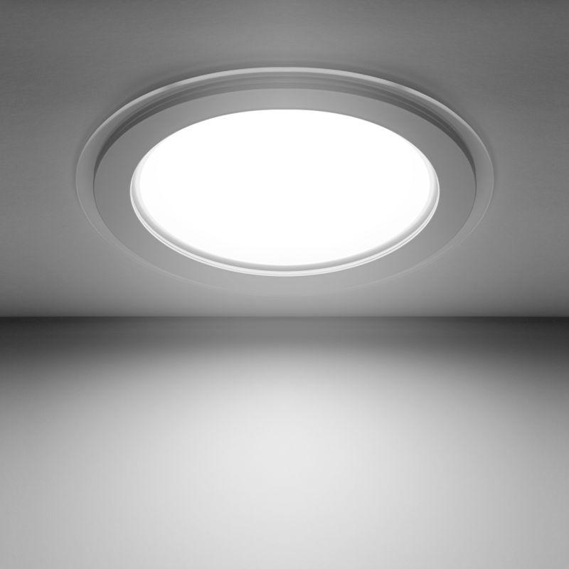 Светильник светодиодный Glass 18Вт 4000К IP20 1480лм 220-240В d155мм 200х30мм ДВО кругл. встраив. монтажный с декоративн. стеклом GAUSS 947111218