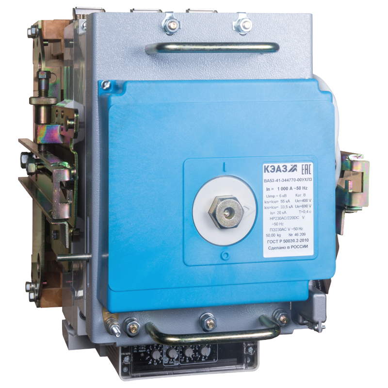 Выключатель автоматический 3п 1000А 135кА ВА53-41-344770 УХЛ3 690В AC НР=230В AC/220В DC ПЭ230AC КЭАЗ 137827