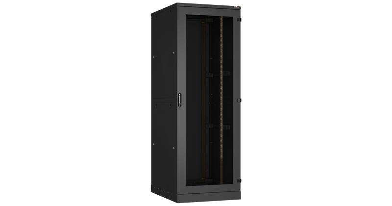 Шкаф напольный 19дюйм 47U стекл. дверь двухуровневые боковые метал. стенки Ш800хВ2280хГ1000мм в разобран. виде черн. NIKOMAX TFA-478010-GHMH-BK