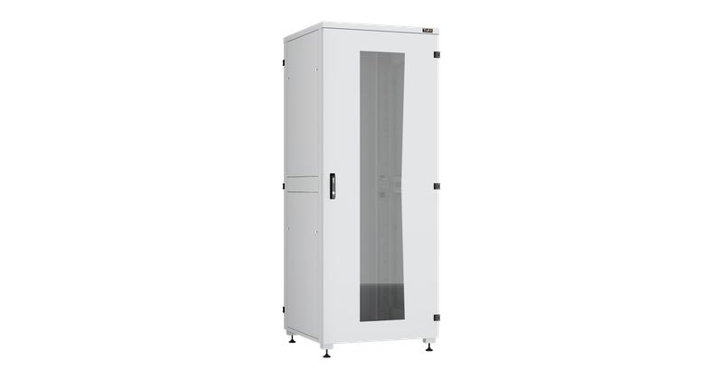Шкаф напольный Lite II 19дюйм 42U стекл. дверь цельнометал. двухуровневые стенки и задняя дверь Ш800хВ2042хГ800мм в разобран. виде сер. RAL7035 NIKOMAX TFI-428080-GHMH-R-GY
