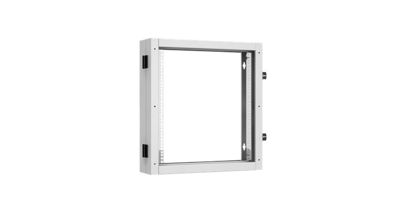 Секция пристенная поворотная 19дюйм 12U Ш600хВ636хГ156мм 1 пары L-образ. монтажных направляющих сер. RAL 7035. NIKOMAX TWC-126015-BS-GY