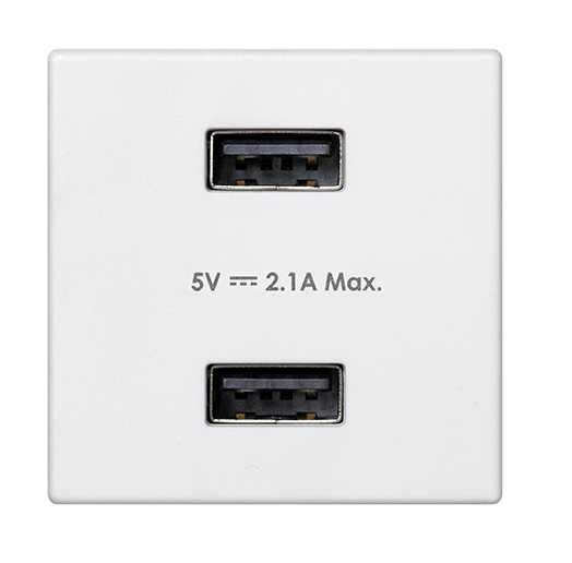 Устройство зарядное 2хUSB К45 5 В 2.1А бел. Simon Connect K126E-9