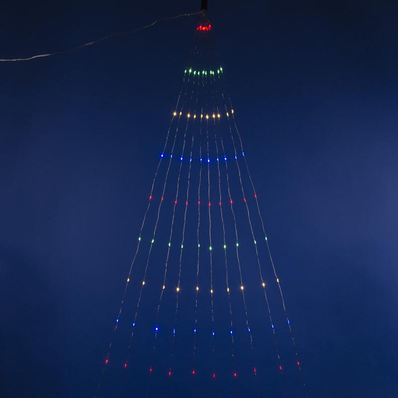Гирлянда LED "Лучи росы" ULD-E0120-120/STA MULTI IP44 1.2м 10 нитей 120 диодов разноцвет. свет провод прозр. Uniel UL-00007283