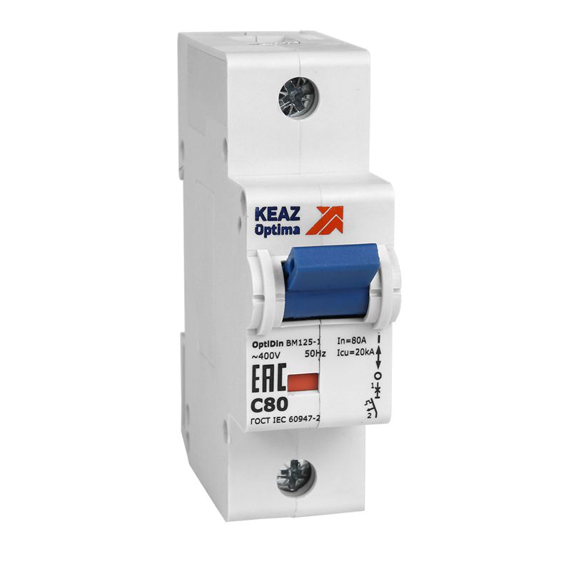 Выключатель автоматический модульный 1п C 125А 15кА OptiDin BM125-1C125-8ln-УХЛ3 КЭАЗ 138536