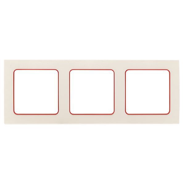 Рамка 3-м Стокгольм бел. с линией цвета красн. PROxima EKF EAM-G-304-10