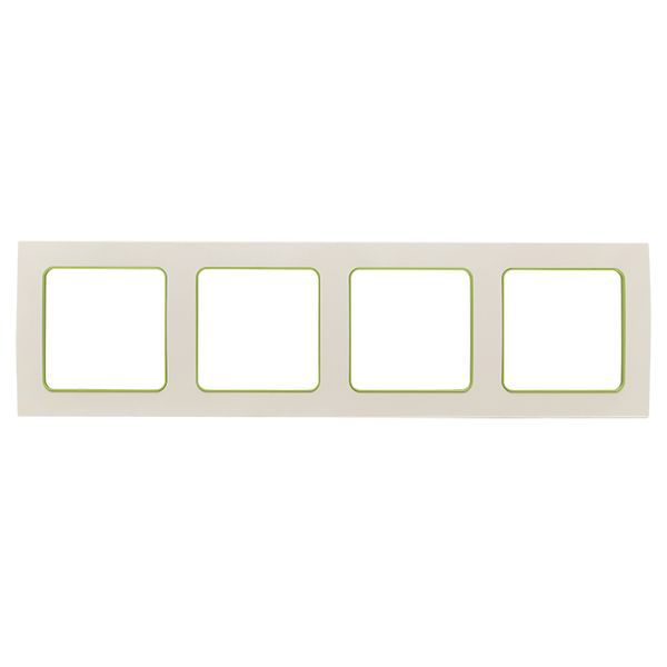 Рамка 4-м Стокгольм бел. с линией цвета зел. PROxima EKF EAM-G-303-10