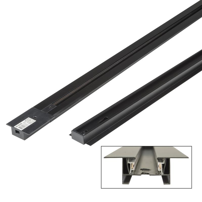 Шинопровод осветительный однофазный L3000 UBX-Q123 RS2 BLACK 300 SET01 тип R встраив. с заглушкой и вводом питания черн. Volpe UL-00007447